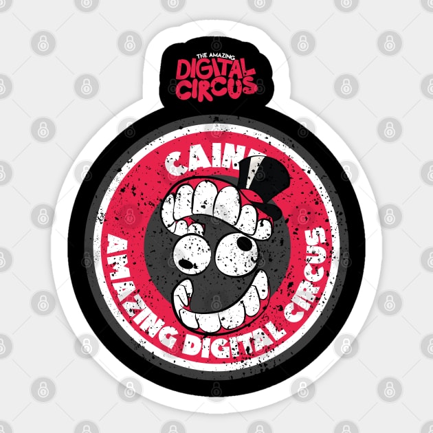 CAINE CIRCLE EMBLEM: THE AMAZING DIGITAL CIRCUS (GRUNGE STYLE) Sticker by FunGangStore